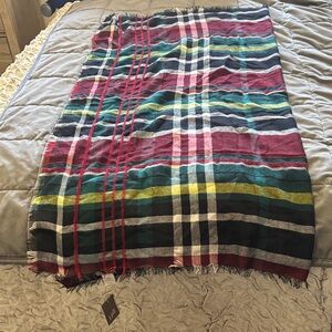 J. Jill Navy, Red and Cream Plaid Scarf